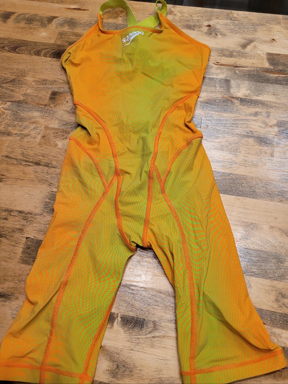 Speedo Orange and Yellow One-Piece Racing Suit